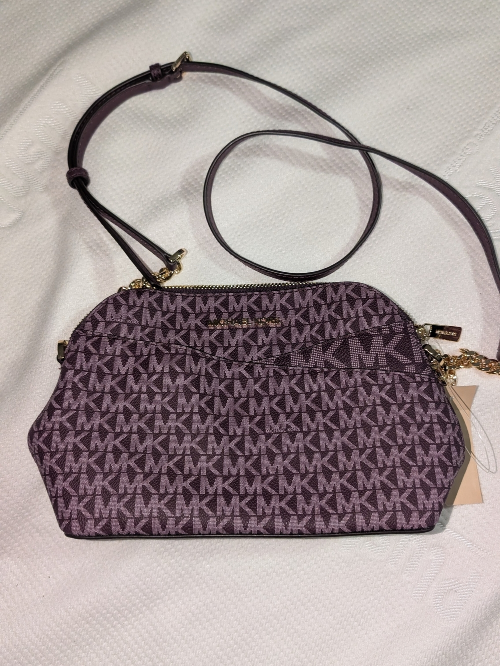 Michael Kors Plum MK Signature Small Crossbody